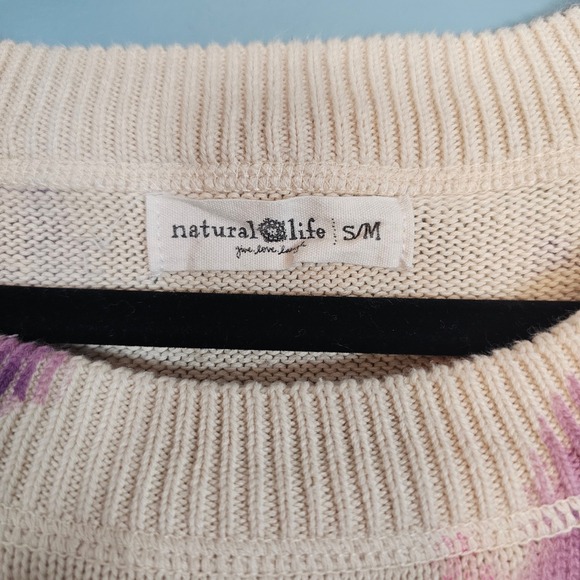 Natural Life Tie Dye Sweater Pullover Crew Neck Long Sleeve Women Size S M - Picture 4 of 5